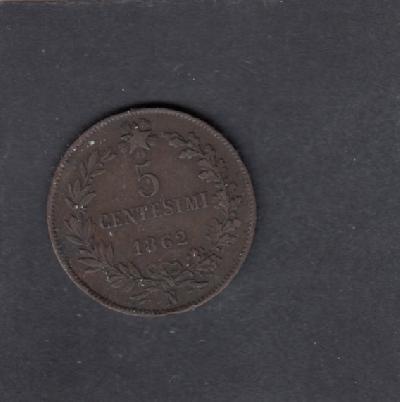 Beschrijving: 5 Centesimi EMANUELA II